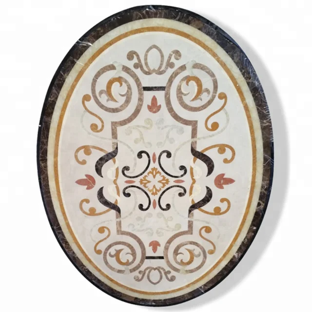 Royal Round Wooden Laminate Flooring Medallions With Art Parquet Border