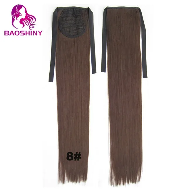 
22inches Silky straight pony tail synthetic hair ponytail dark blonde ponytail hairpieces 