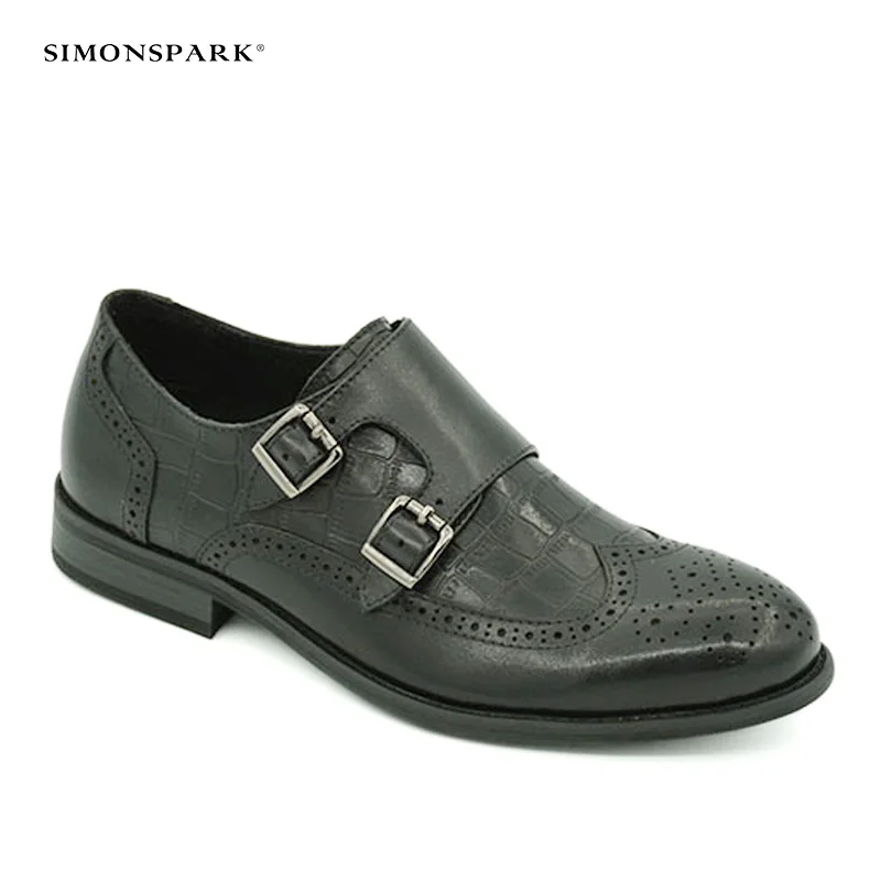 Latest Design Boys Monk Black Genuine Leather Men Elegant Party Formal  Dress Shoes