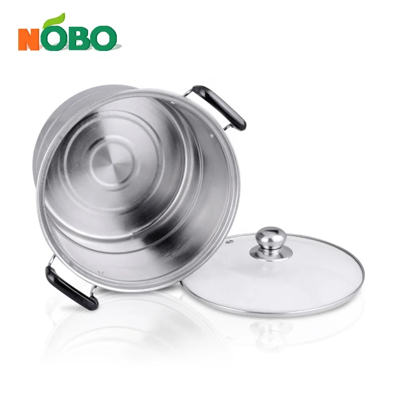 Riveted bakelite handles stainless steel steamer stock pot