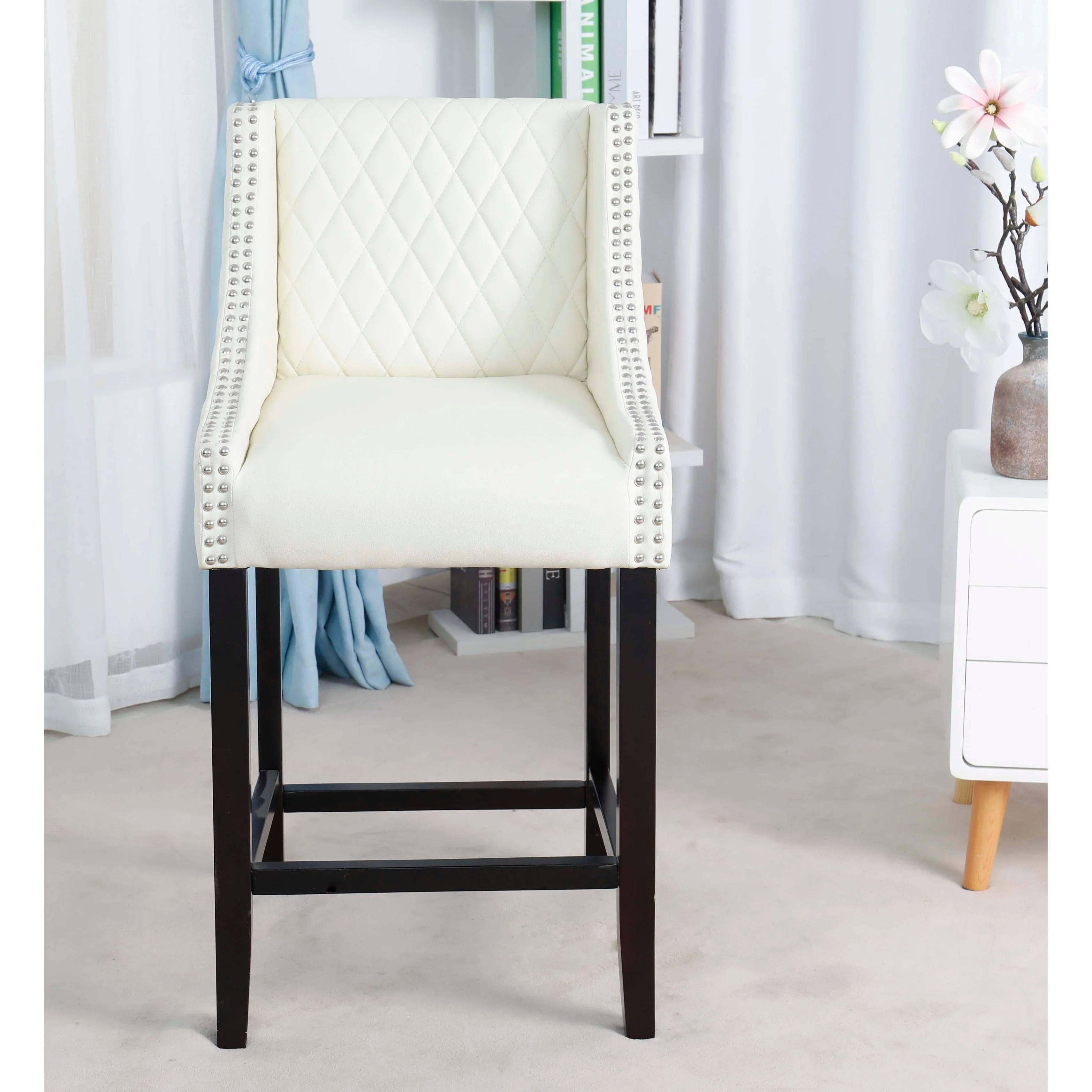 Kitchen Chair White Barstools Gas Strut For With Armrest Swivel Wooden Bar Stool