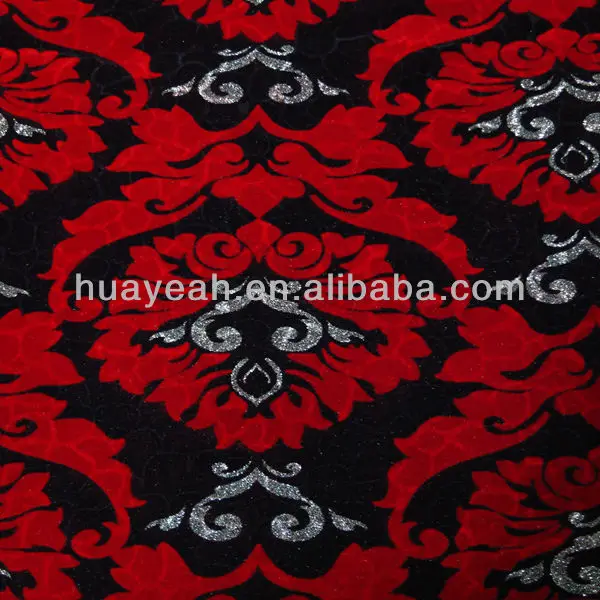 flocked floral pattern furniture fabric upholstery sofa