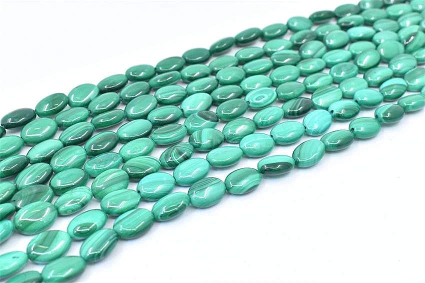 Wholesale A Grade Hight Quality   Nature Stone Oval Shape Malachite Beads