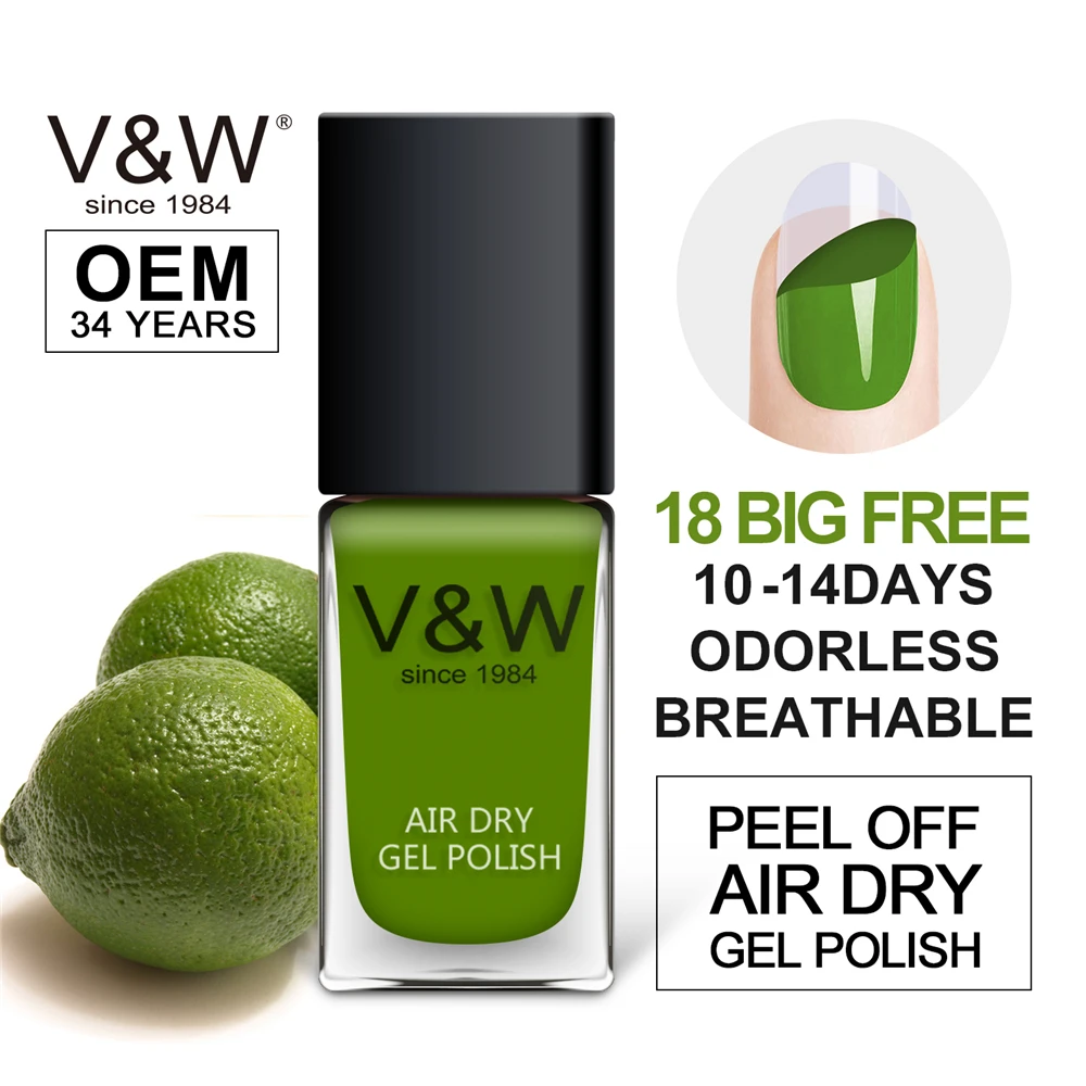 
V&W OEM ODM Service Peel Off Nail Polish Water Based Air Dry Gel Polish Private Label 