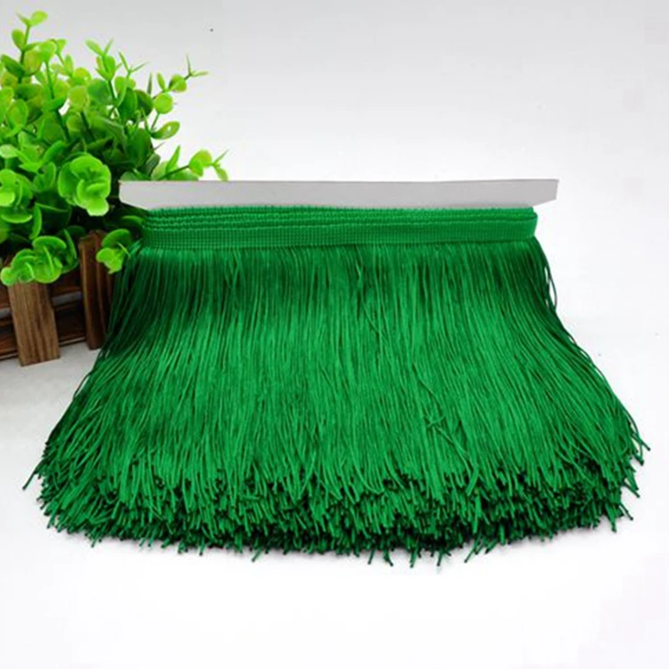 Wholesale More Colors 15CM Polyester Silk Fringe Trimming two way color tassel fringe for dances dress fringe