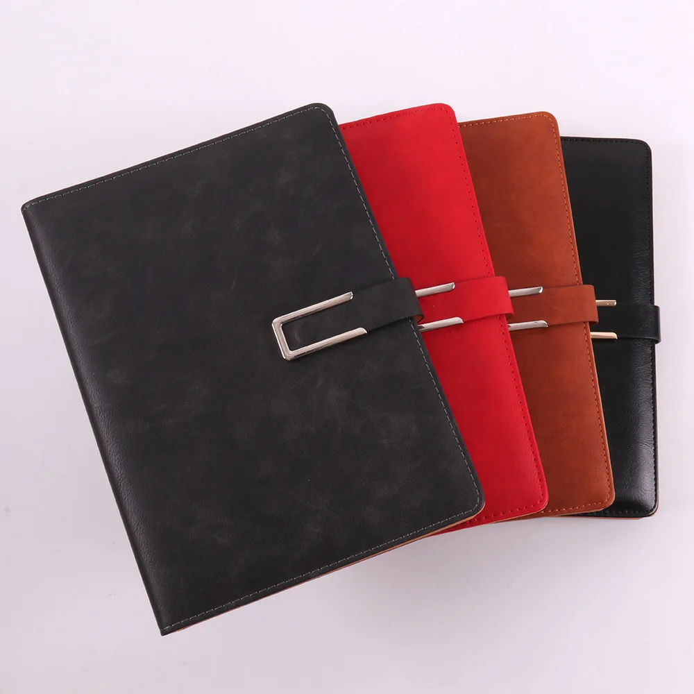 
PU discolored leather multifunctional business notebook custom logo gift box set notebook custom A5 creative notebook 