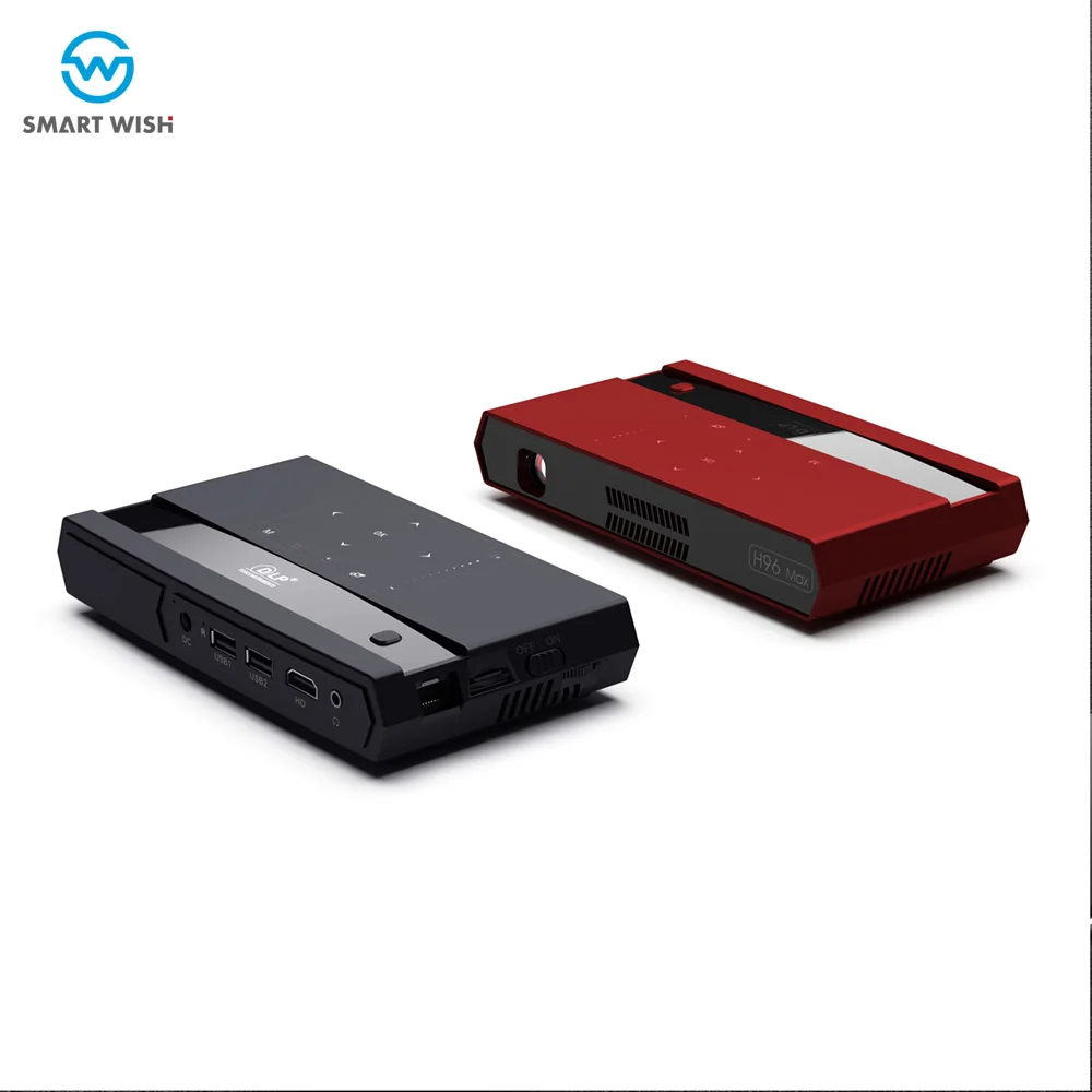OEM H96 Max Projector S912 chip 2G 16G WIFI 5G with BT support 4K HD pocket projector android mini portable DLP projector