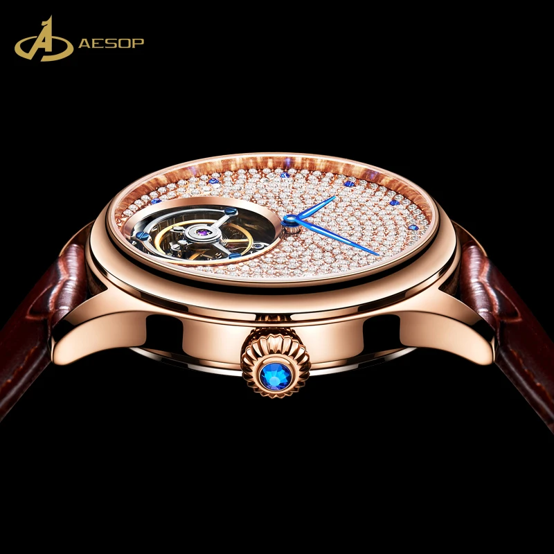 Aesop Factory Wholesale Mechanical Watch Universal Waterproof Leather Strap Automatic Tourbillon Mechanical Watch