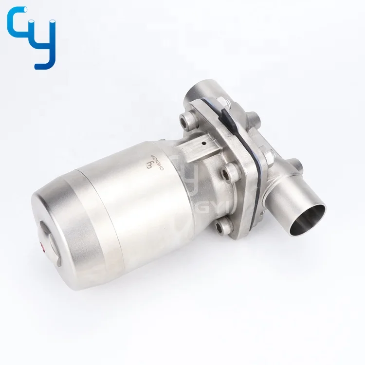 Sanitary stainless steel pneumatic diaphragm valve with welding connection