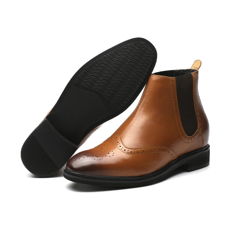 C&F New Arrivals Height increasing Men Boots elevator Shoes hidden heel high footwear