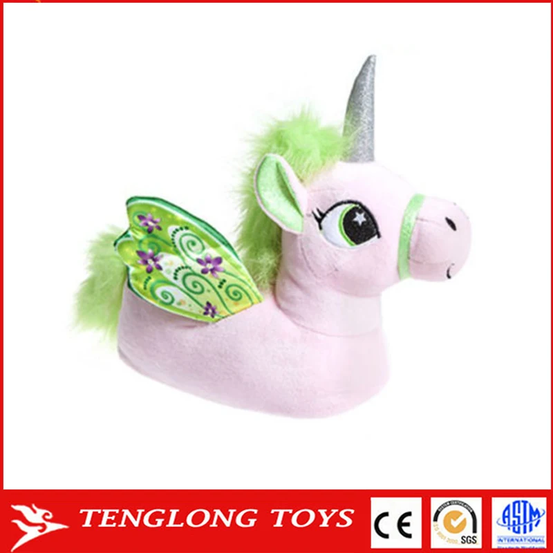 Горячая распродажа oem зимние теплые детские домашние плюшевые тапочки с единорогом