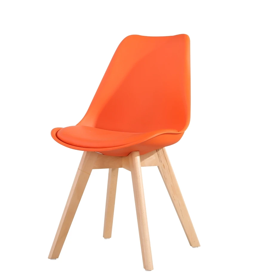 Home Furniture Cadeira Soild Beech Wood Chairs Silla Comedor Polypropylene Pp Pu Diner Chairs Tulip Cafe Plastic Dining Chair