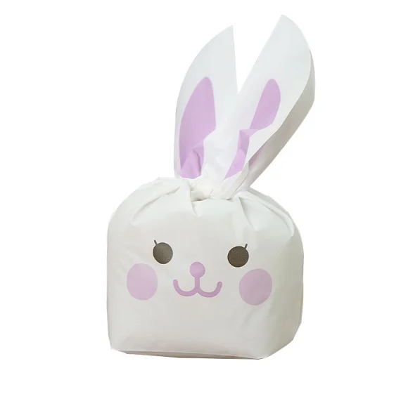 
50pcs Bunny Cookies Candy Biscuit Packaging Birthday Wedding Favors Candy Gift Bags Easter Party Decoration Bunny Bag 