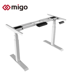 New model square leg two columns grey color dual motor sit stand desk