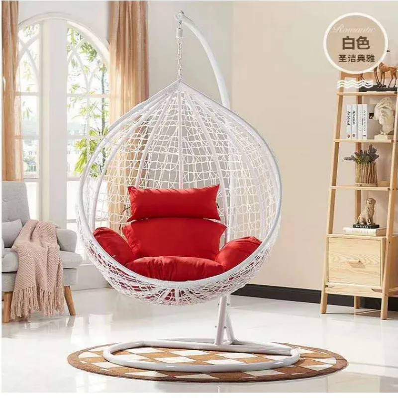 
Outdoor Patio Furniture Garden Double Seater Rattan Hanging Egg Swing Chair with Cushion 