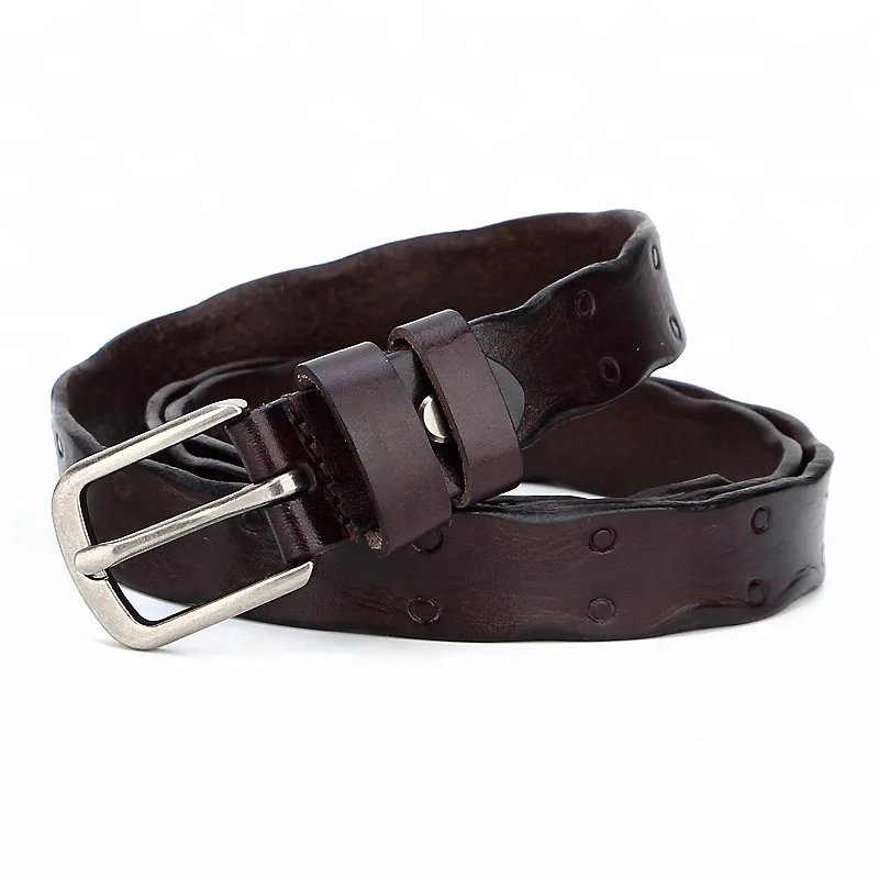 Luxury Embossed Dress Designer Ostrich Leather Belt for woman