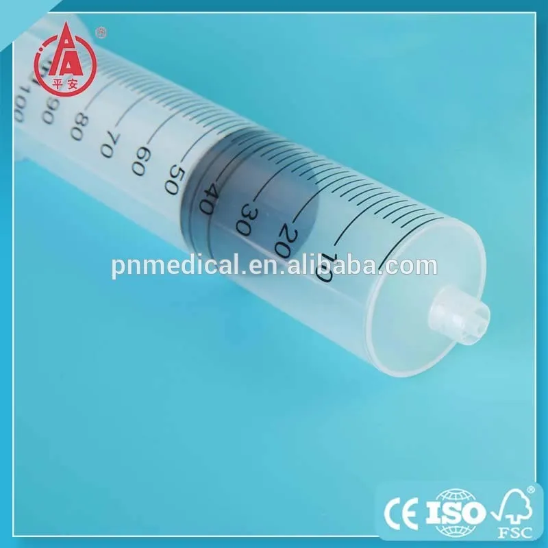 
Factory direct free samples ordinary Luer lock 100 ml syringe 