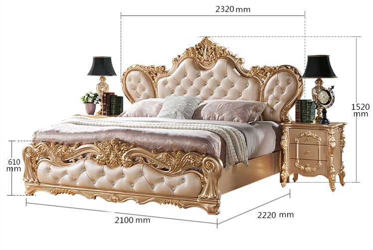 CBMmart American Design Classic King Size Bedroom Set Style Hot Sell Royal Luxury Bedroom Furniture up-holstered beds