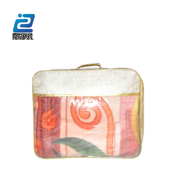 plastic quilt bags pillow bags with zipper pvc material sew with non woven fabric for rug bed sheet pillow packing