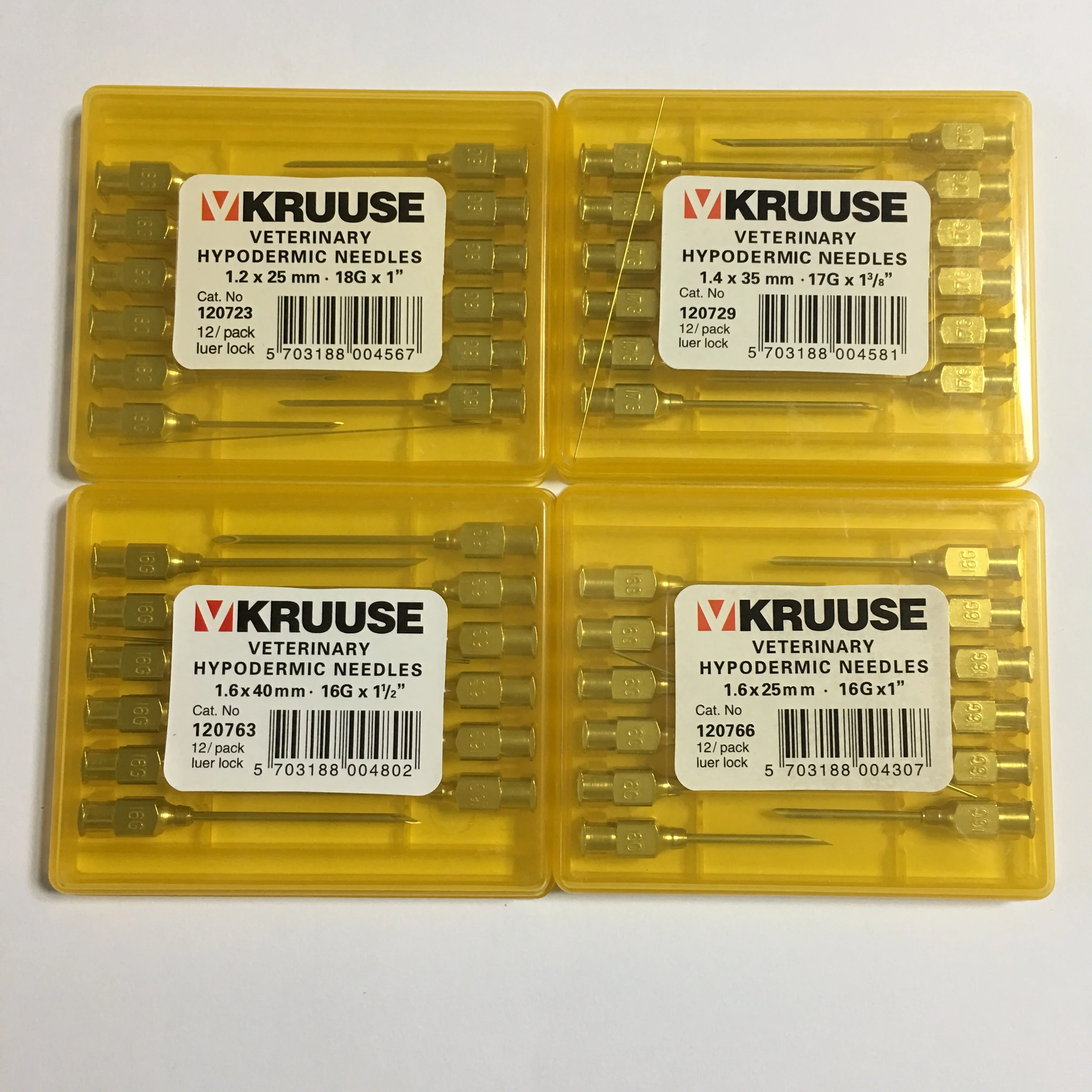 1.4*35 mm Veterinary stainless steel 17G 3/8  inch syringe needle with luer lock for pig animal chicken