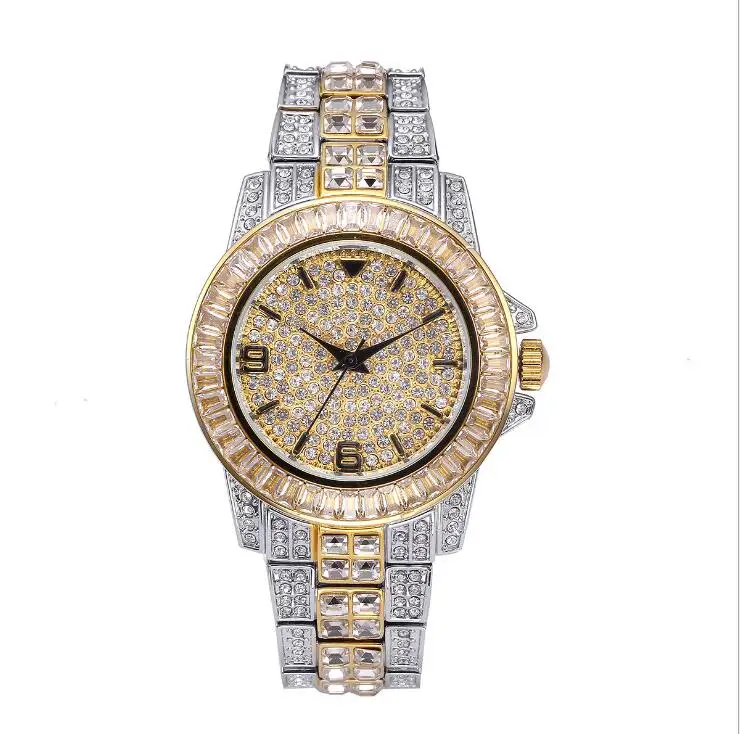 
High quality Luxury Waterproof Stainless steel full stones mens iced out Watch 