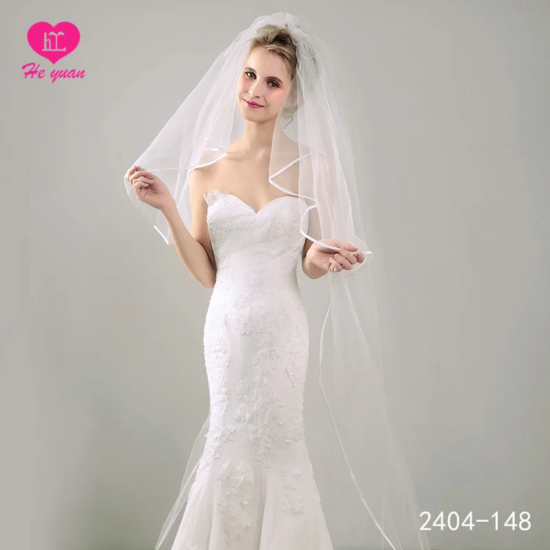 2404-148 Wholesale bridal veils long lace wedding veils