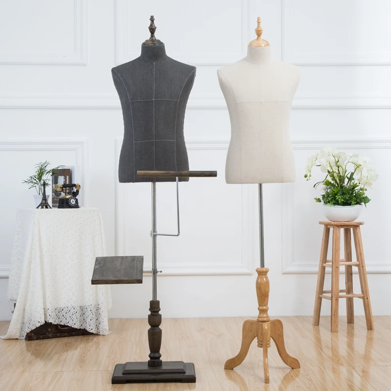 Hot Sale  Upper Body Dress Form Mannequin Male Fabric Wrapped Mannequin for Business Suit Display
