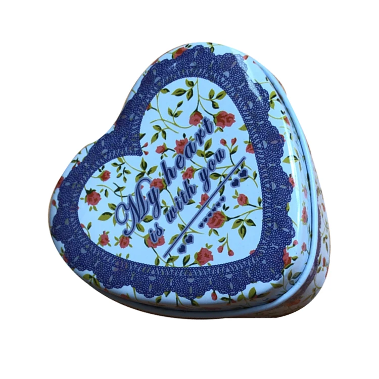 Elegant Custom Logo Heart Shaped Tin Packaging Box tin containers