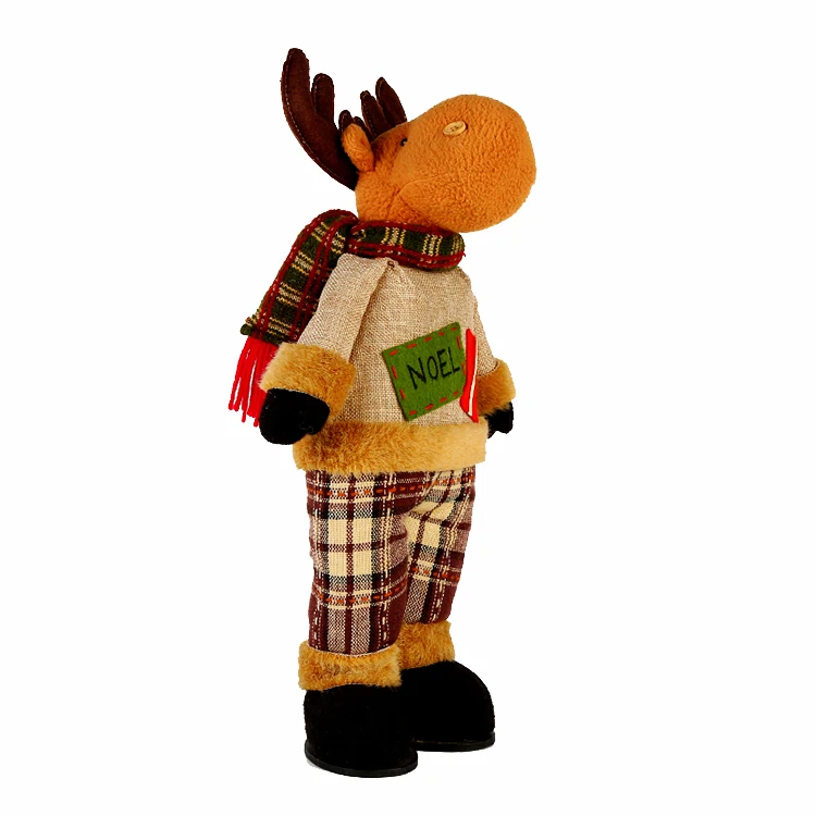 Manufacturers good selling christmas decorations standing snowman Elk toy ornaments fabric santa claus christmas doll wholesale
