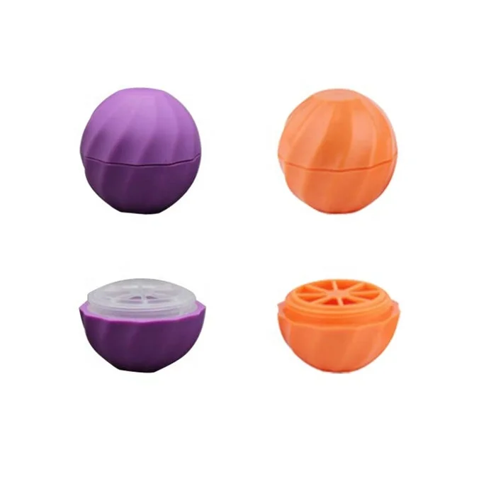 7g colorful plastic lip balm container ball shaped lip balm box lip protector tube