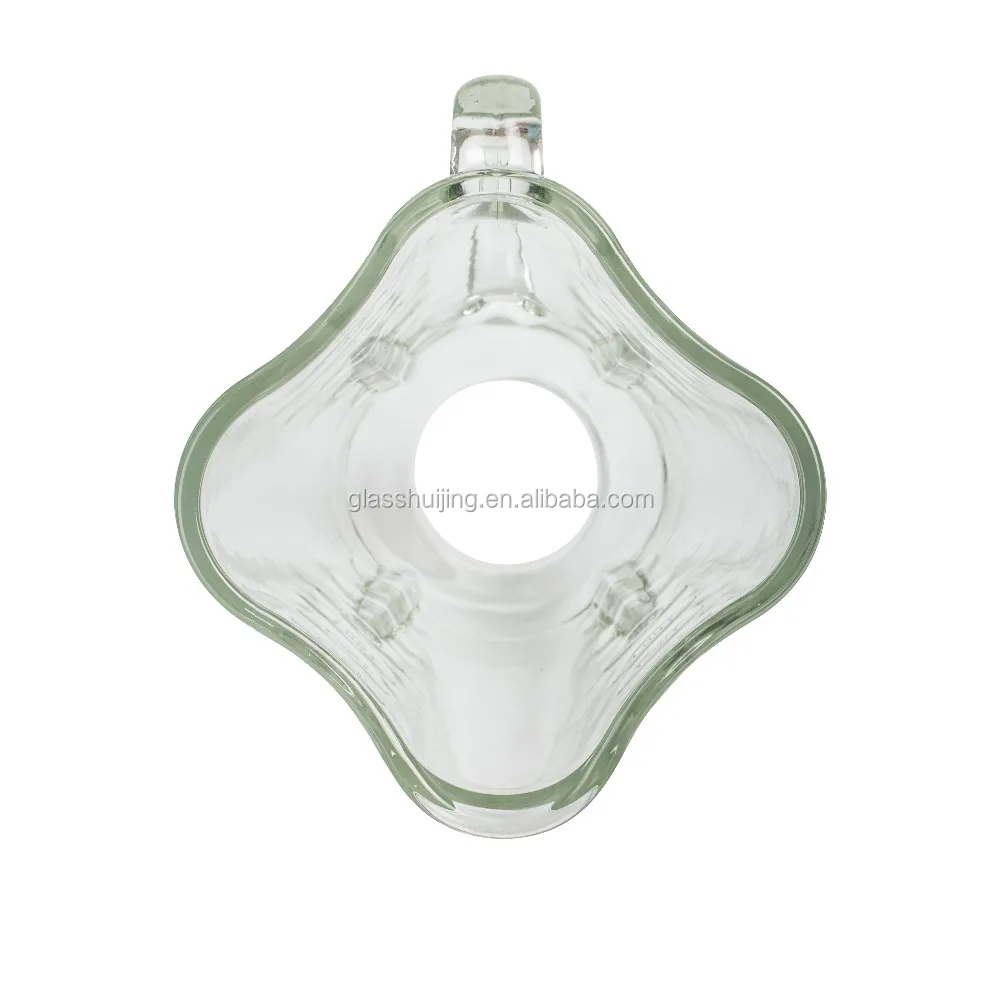 (A12) jarra de vidrio hot selling plum shape soda lime national spare parts juicer blender glass cube jar