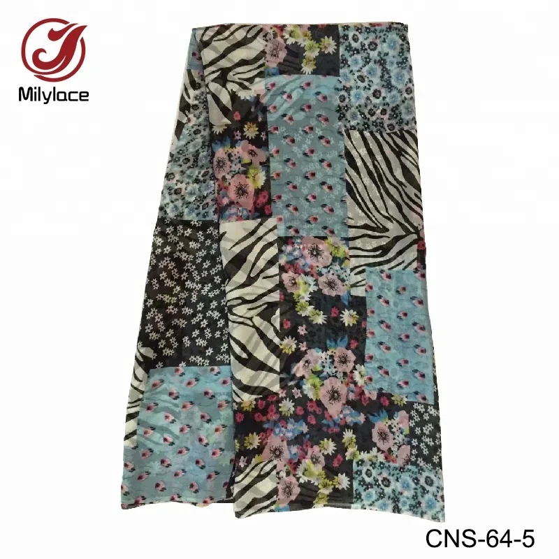 Korean japanese floral patterned printed silk chiffon fabric