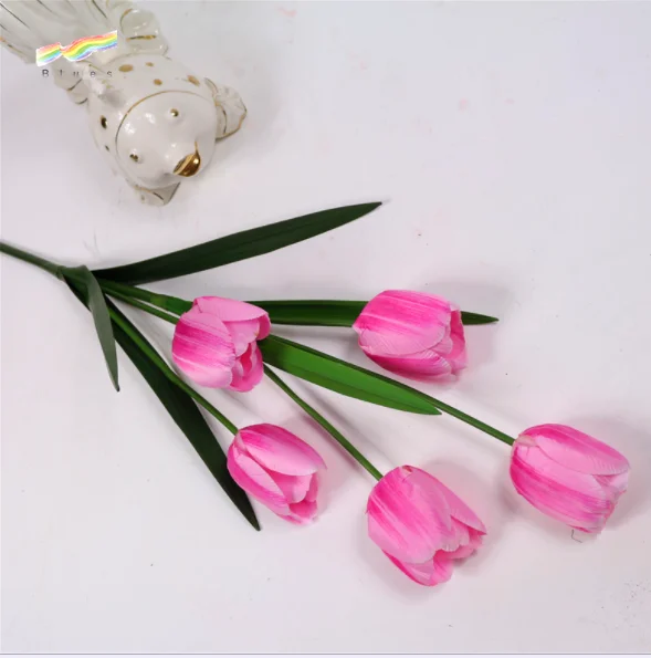 Artificial parrot tulip blue tulip flower plastic tulip flowers decoration wholesale