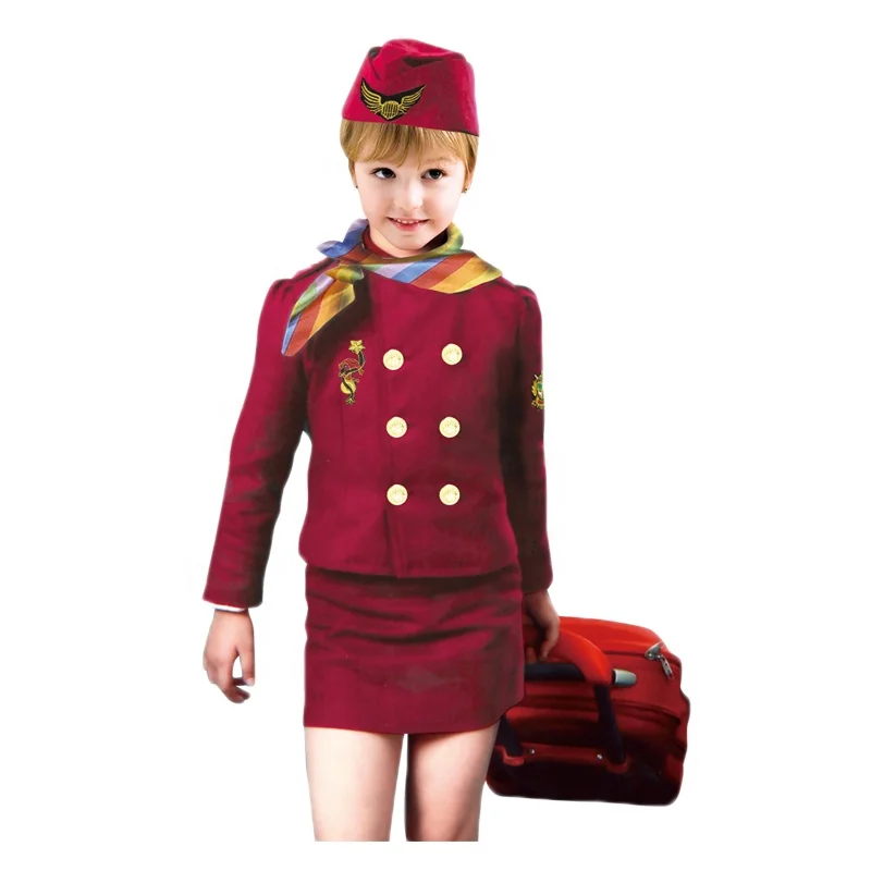 Cosplay Halloween Air Hostess Party Costume Flight Attendant Uniforms Fancy Dress Career Costumes