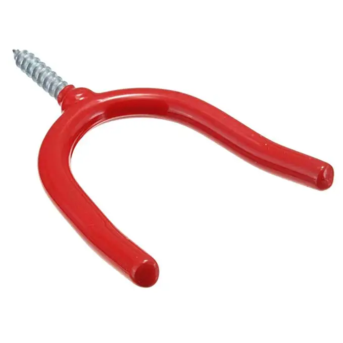 2pcs pack Red Coated Utility Storage bicycle Hook kit