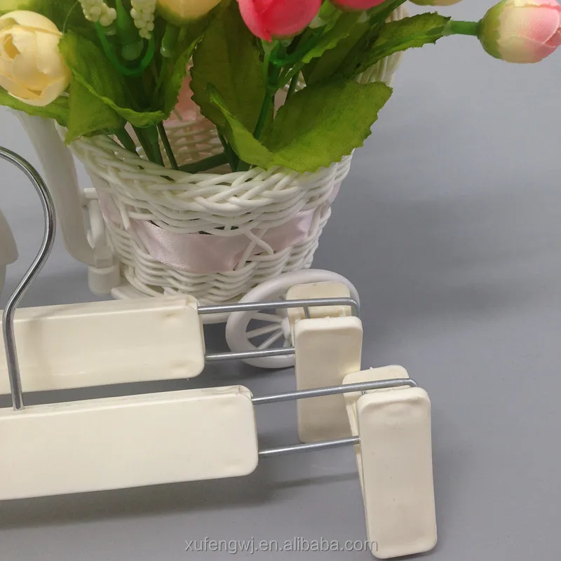 Cheap colorful plastic adult trouser hanger and child pant hanger rack with clips factory wholesale