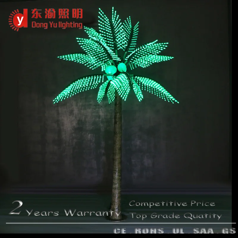 110V 220V Christmas Outdoor Artificial Coconut Palm Neon Tree IP65 Rated Lighted up Landscape Ornament