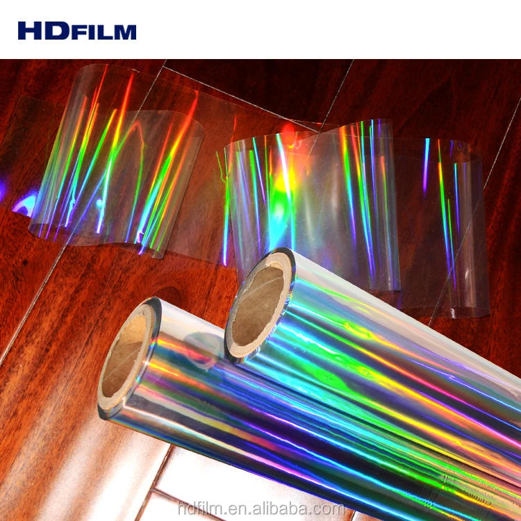 High Shininess Iridescent Holographic Film For Printing And Lamination