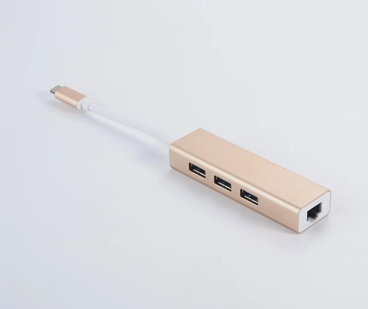 Aluminum hub adapter with high speed and quality support 1000M USB 3.1 type C to 3 port USB 3.0 +Rj45  hub