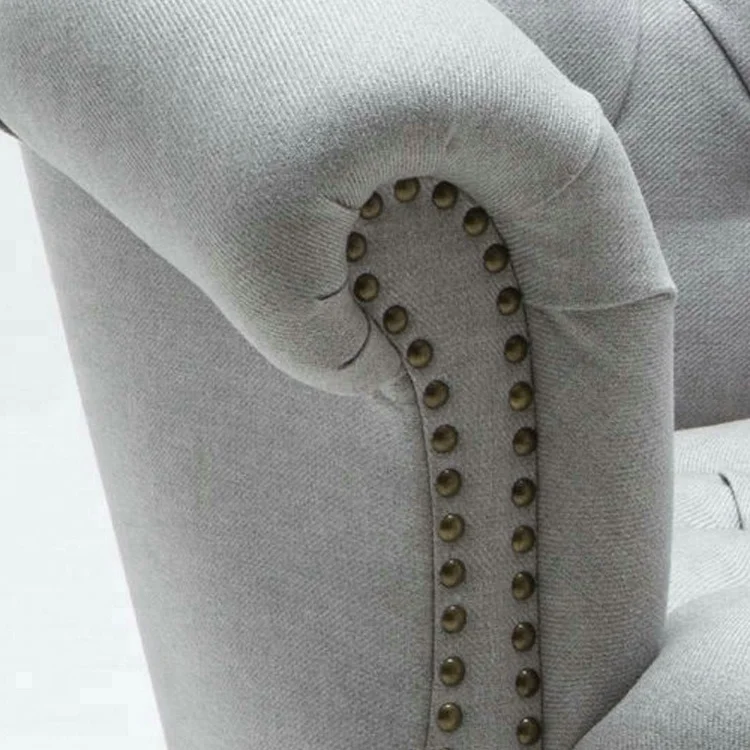 Furniture Wooden Chair Lounge Fabric Armchair Tufted Leisure Accent Single Living Room Sofa