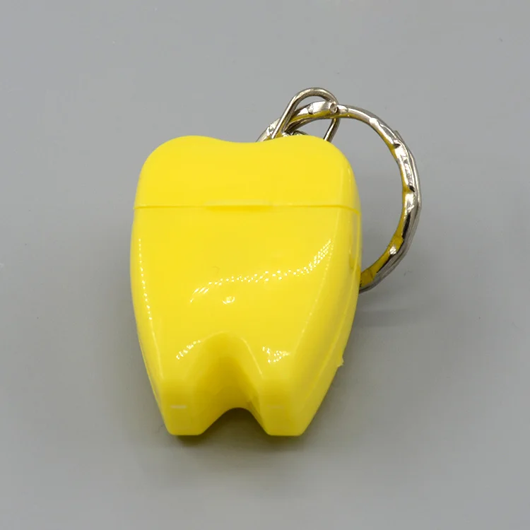 Colorful Tooth Shaped Dental Floss with keychain