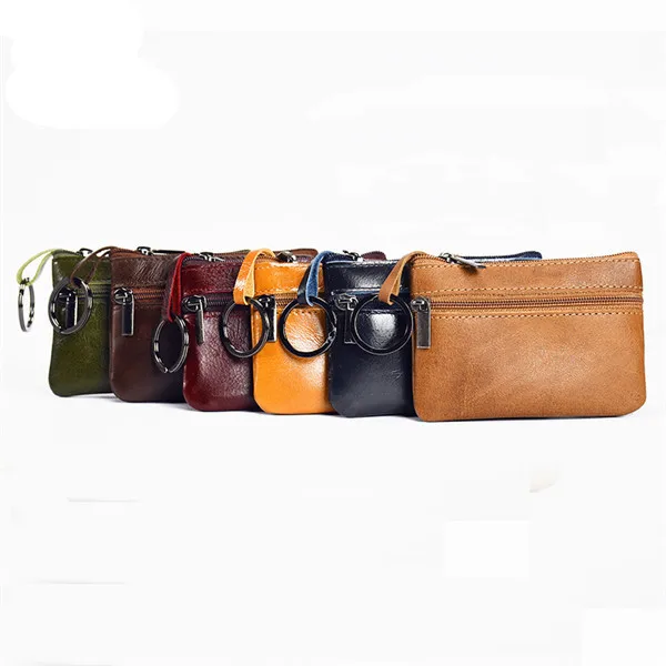 Multi-function change purse leather mini card wallet purse for women and men