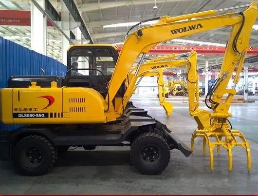 China DLS880-9AG Wheel Hydraulic Sugar Cane Loader Mini Wheel Excavator Loader For Sale