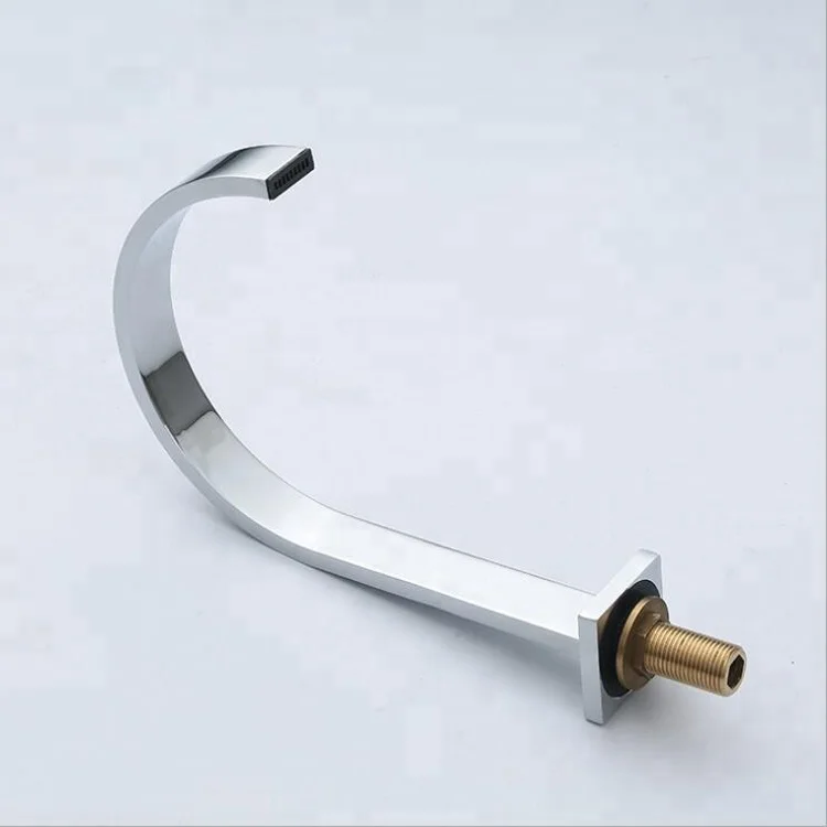 Modern 3 Hole Bathroom Faucets with 2 Handles Deck Mounted Chrome Finish  Waterfall Basin Faucets