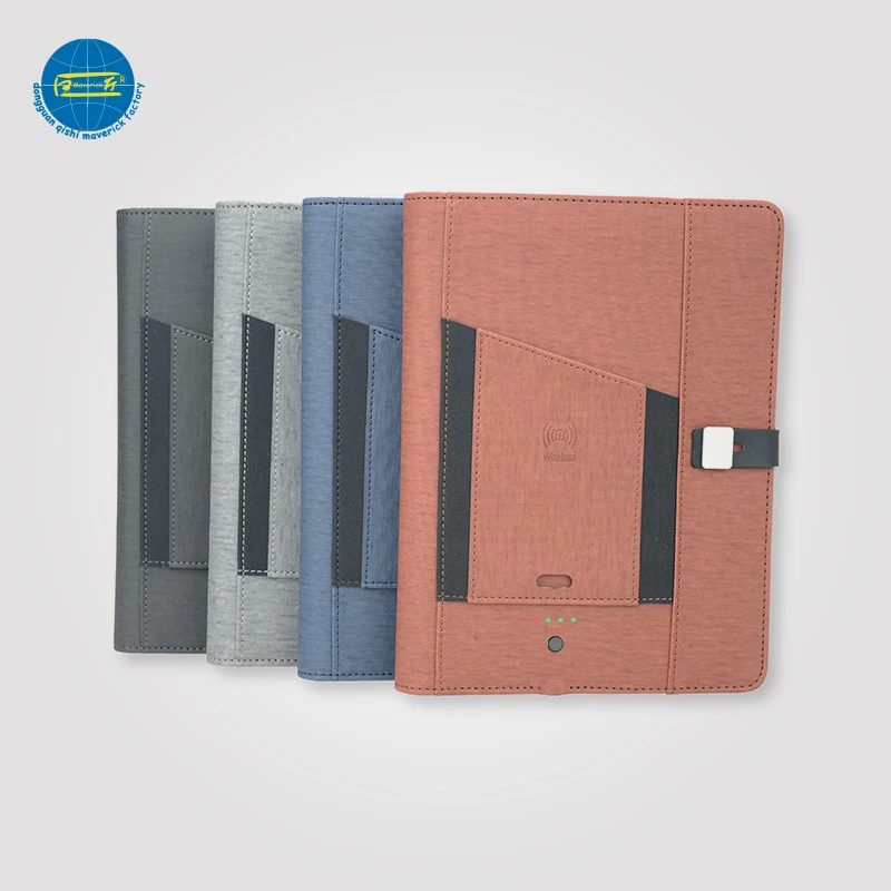 
2018 New Items Wireless Charging Notebook With Power Bank 