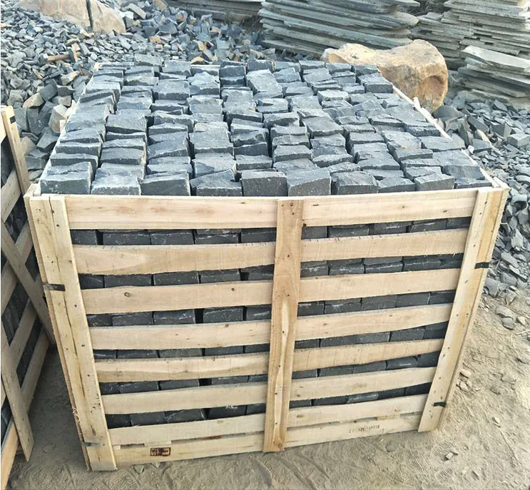 Black color basalt 20 x 20 stone pavers granite paving stone