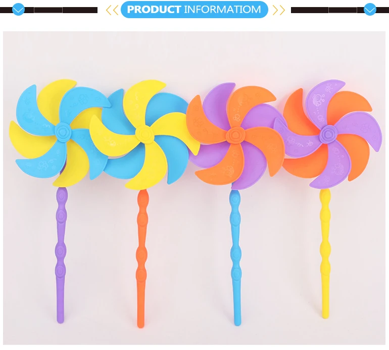 Colourful beach windmills plastic toy windmill for kids