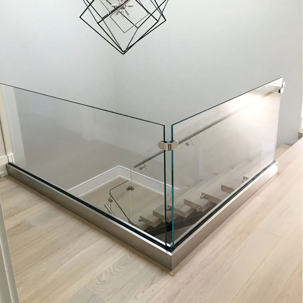 Custom Frameless U Channel Glass Balustrade / Railing with Toughened Glass Panel