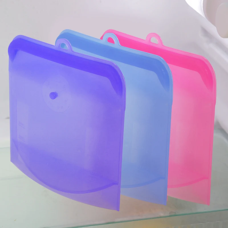 2019 Leakproof Containers Airtight Seal Stand Up Zip Shut Bag Silicone Food Storage Bag For Easily Store