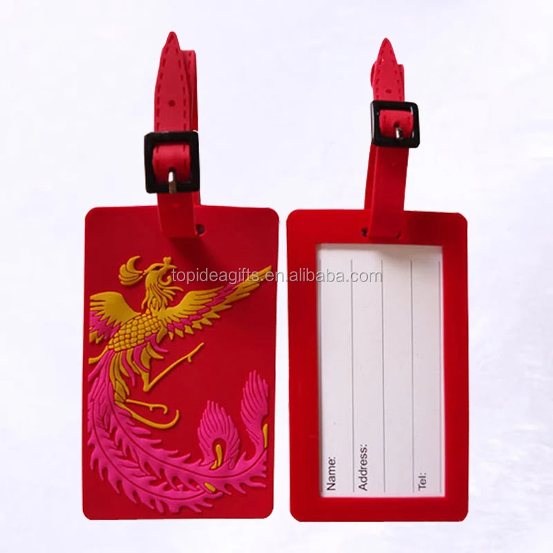 Export cute Tortoise and phoenix animal design zoo souvenir gifts pvc luggage tag suitcase tags bag name card holder